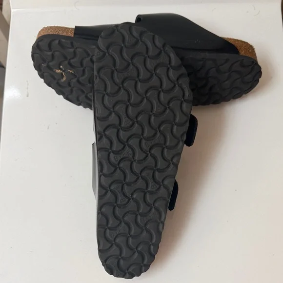 Birkenstock Black Slides with Gold Accents - Picture 4 of 4